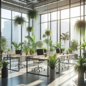 plantas em escritório